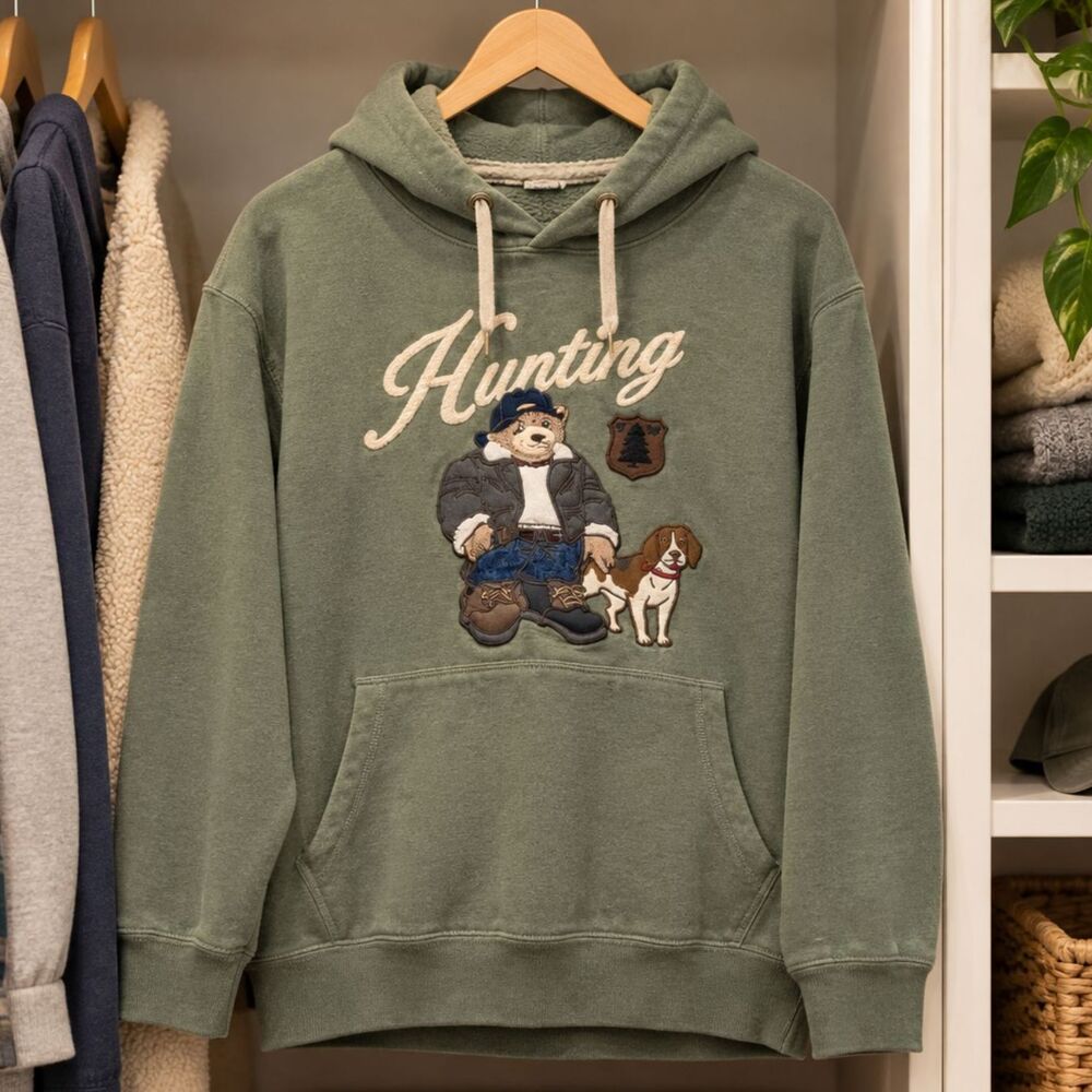 Teenie Weenie Olive Green Womens Hoodie Sweatshirt Size XL